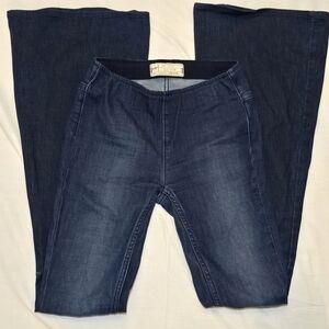 Free People Flare Jean Jeggings Pull On Denim 70s Boho Hippie, sz 24 R
